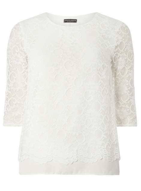 Ivory Lace Zip Back Top